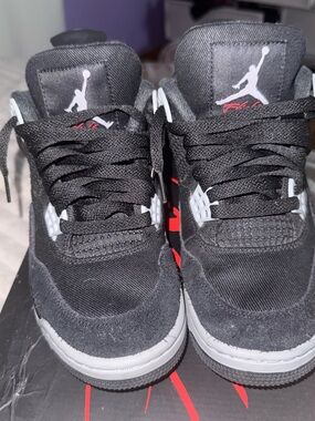 Jordan Air Jordan 4 Retro SE Black White Light Steel Grey Box Label